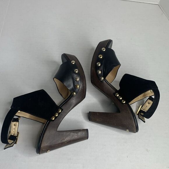 Jimmy Choo black suede leather studded clog heels - Picture 8 of 10